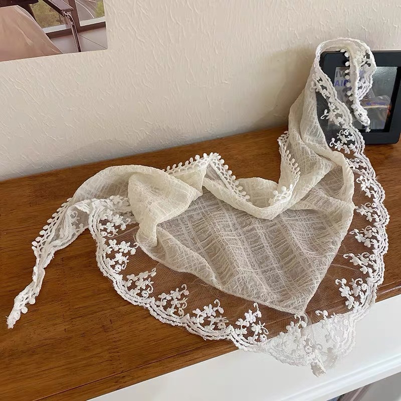 Women'S Accessories H&M - Modna Koronkowa Trójkątna Chustka na Głowę